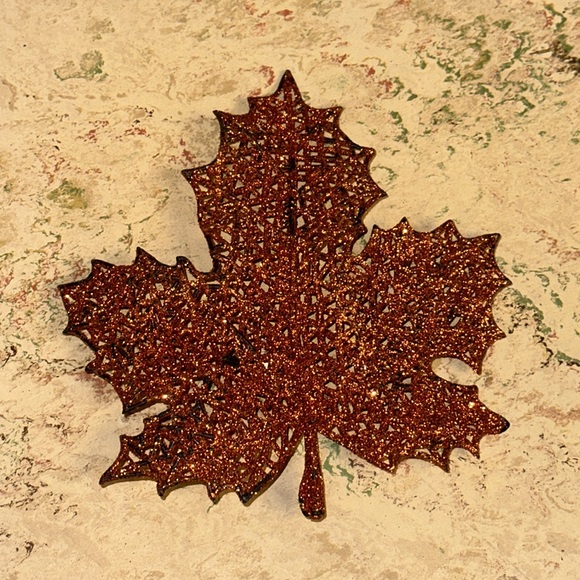 Decorative sign, wreath hanger and 7 bendable glitter leaves - Picture 4 of 9